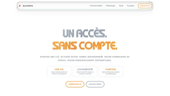 Page d’accueil de bloomvpn.com